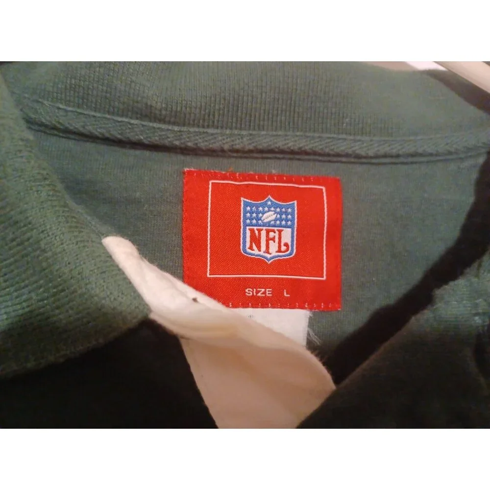 Vintage NFL Green Bay Packers Long Sleeve Polo  3 Button Up White Green Large L - Picture 4 of 6